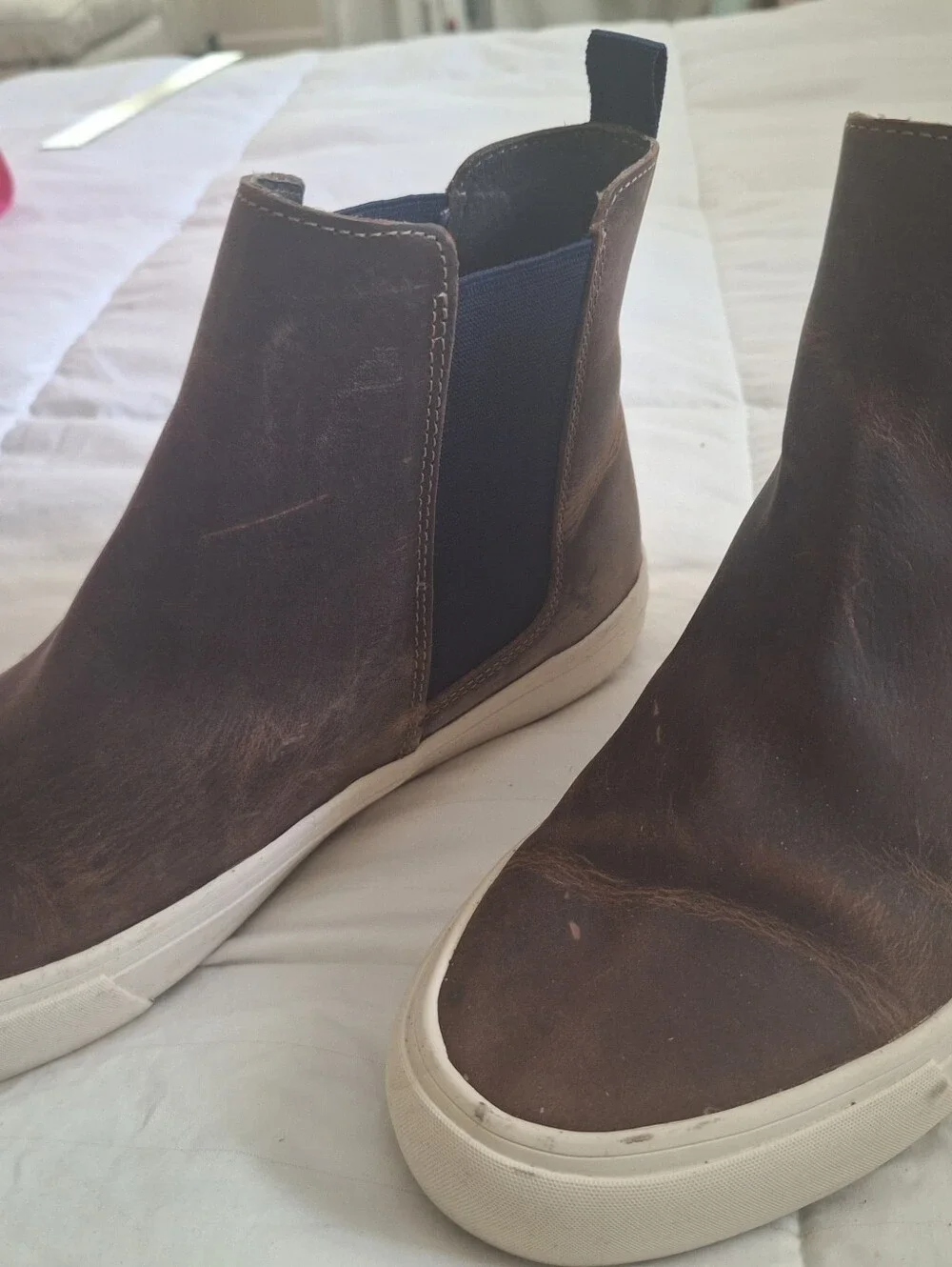Seavees/Brown Leather Chelsea Sneaker Boots SZ 10